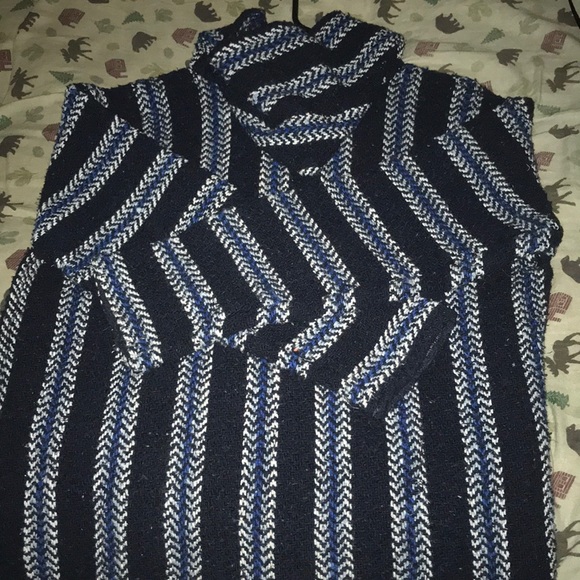 Baja Joe drug rug hoodie/ blue & white/ new - Picture 2 of 3
